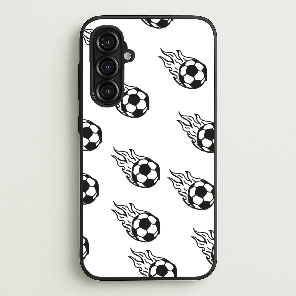 Flaming Football Pattern Phone Case - Galaxy A16