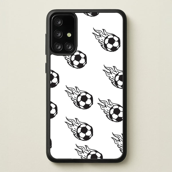 Flaming Football Pattern Phone Case - Galaxy A71