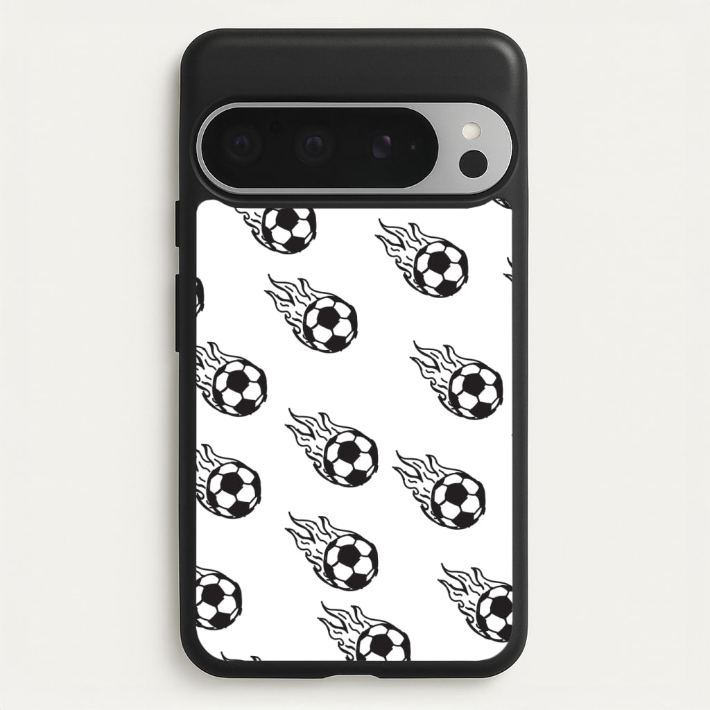 Flaming Football Pattern Phone Case - Google Pixel 9 Pro XL