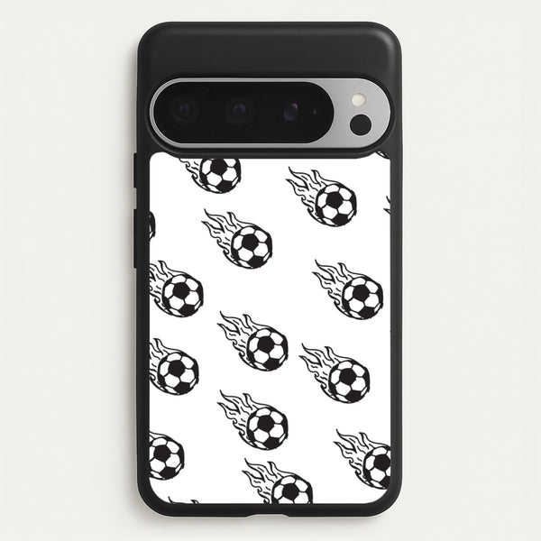 Flaming Football Pattern Phone Case - Google Pixel 9 Pro XL