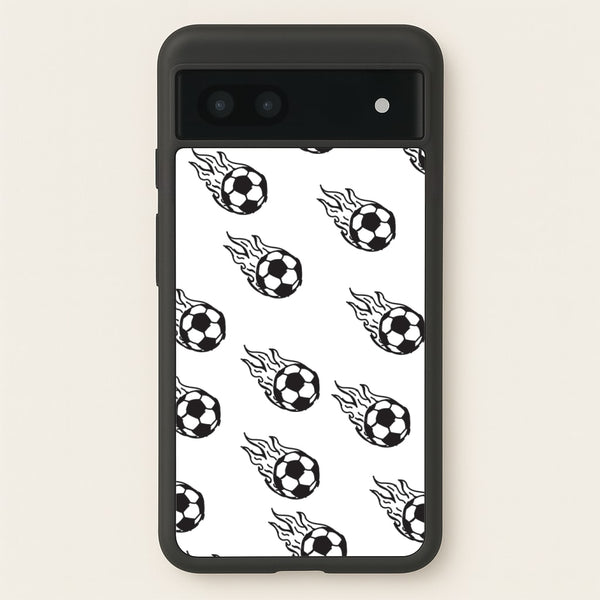 Flaming Football Pattern Phone Case - Google Pixel 7a