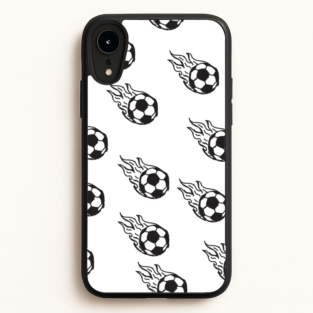Flaming Football Pattern Phone Case - iPhone XR
