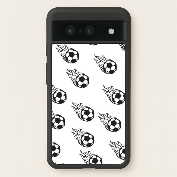 Flaming Football Pattern Phone Case - Google Pixel 8