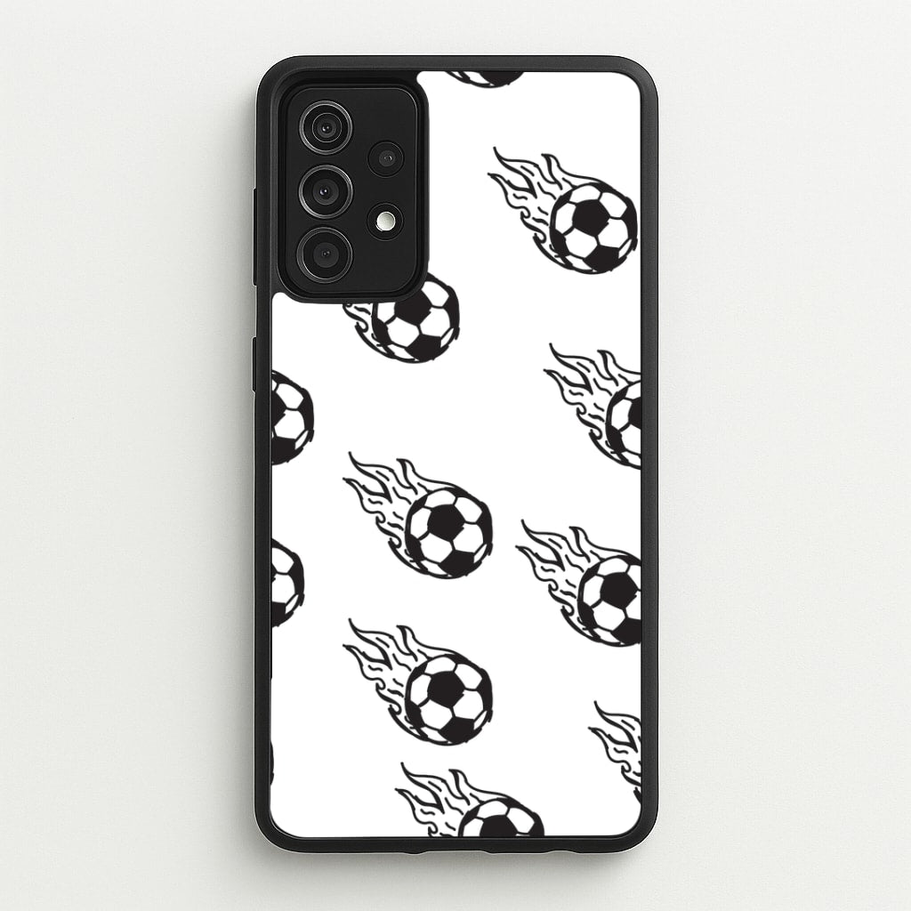 Flaming Football Pattern Phone Case - Galaxy A52 / A52s
