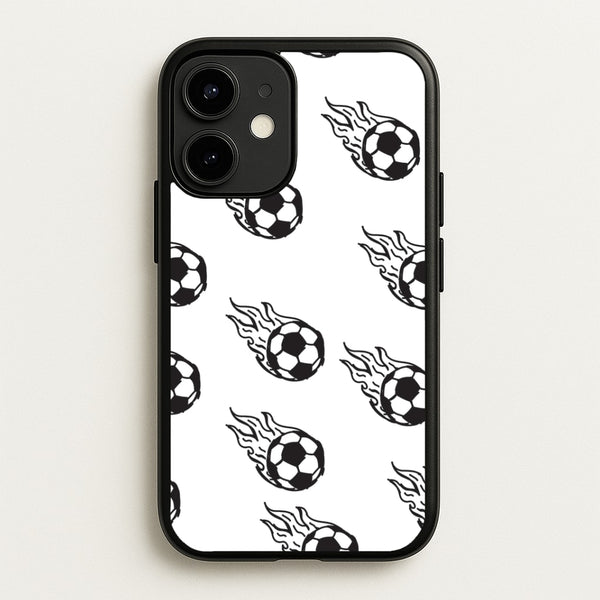 Flaming Football Pattern Phone Case - iPhone 12 / 12 Pro