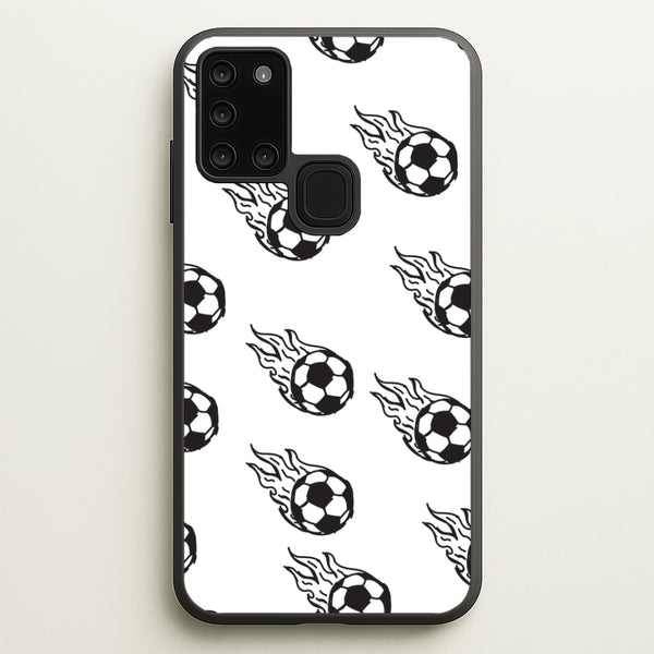 Flaming Football Pattern Phone Case - Galaxy A21s