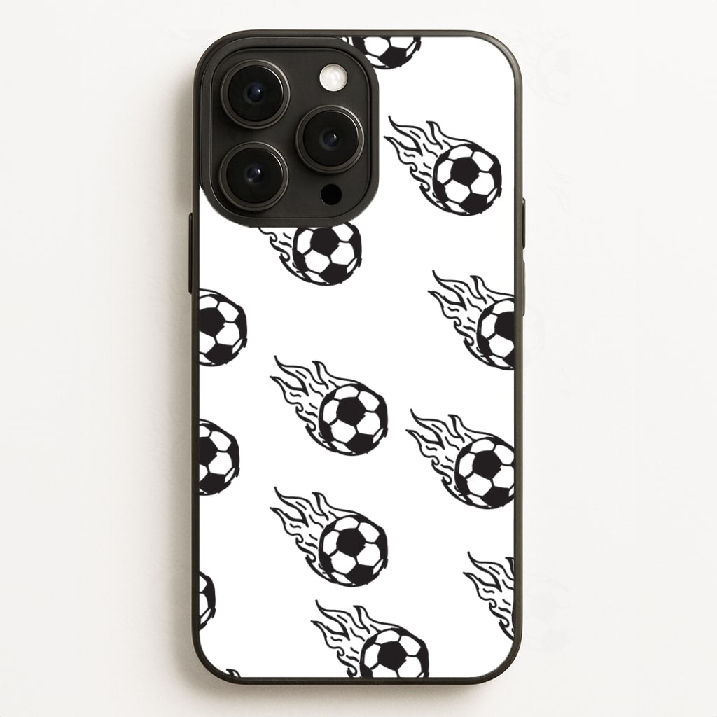 Flaming Football Pattern Phone Case - iPhone 12 Pro Max