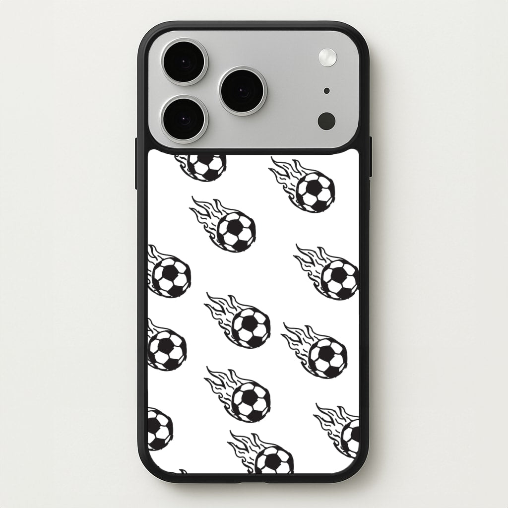 Flaming Football Pattern Phone Case - iPhone 17 Pro