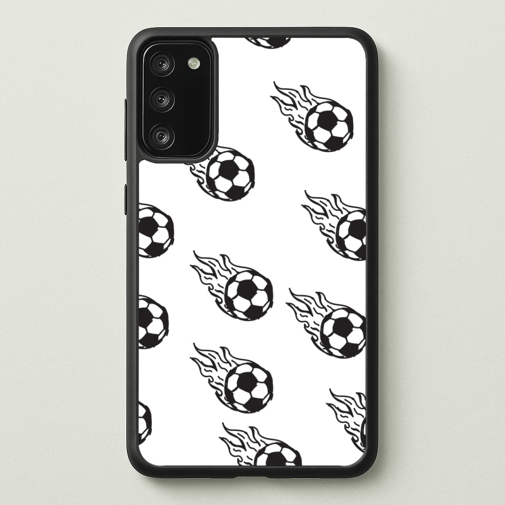 Flaming Football Pattern Phone Case - Galaxy S20