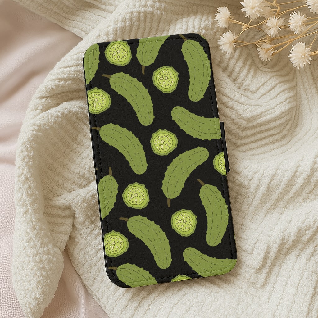 Pickle Assortment Pattern Wallet Phone Case