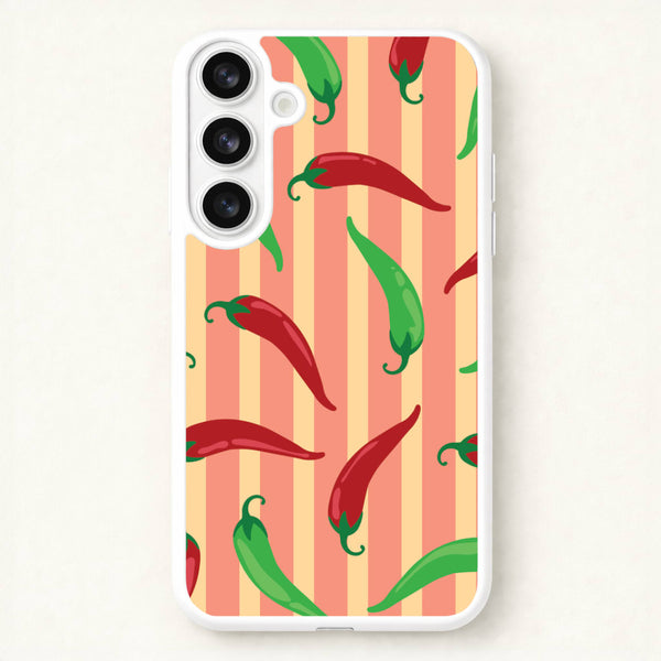 Chilis With Stripes Pattern Phone Case for Galaxy S26 Plus