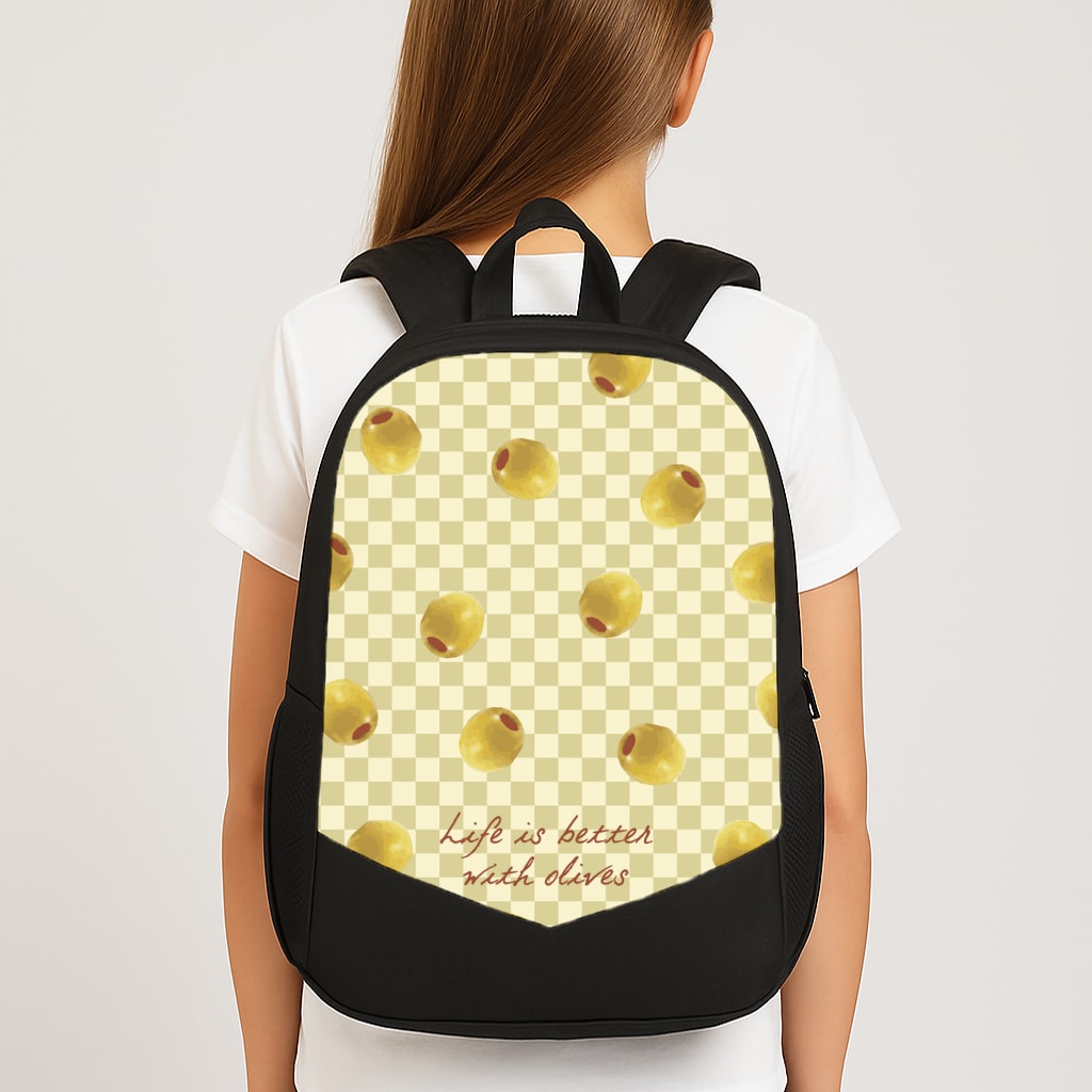 Life Is Better With Olives Large School Bag