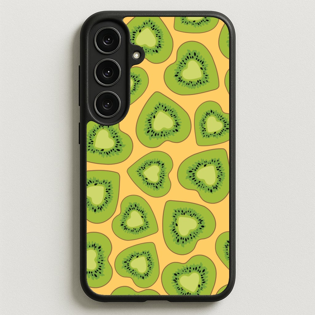 Kiwi Hearts Pattern Phone Case for Galaxy S25FE