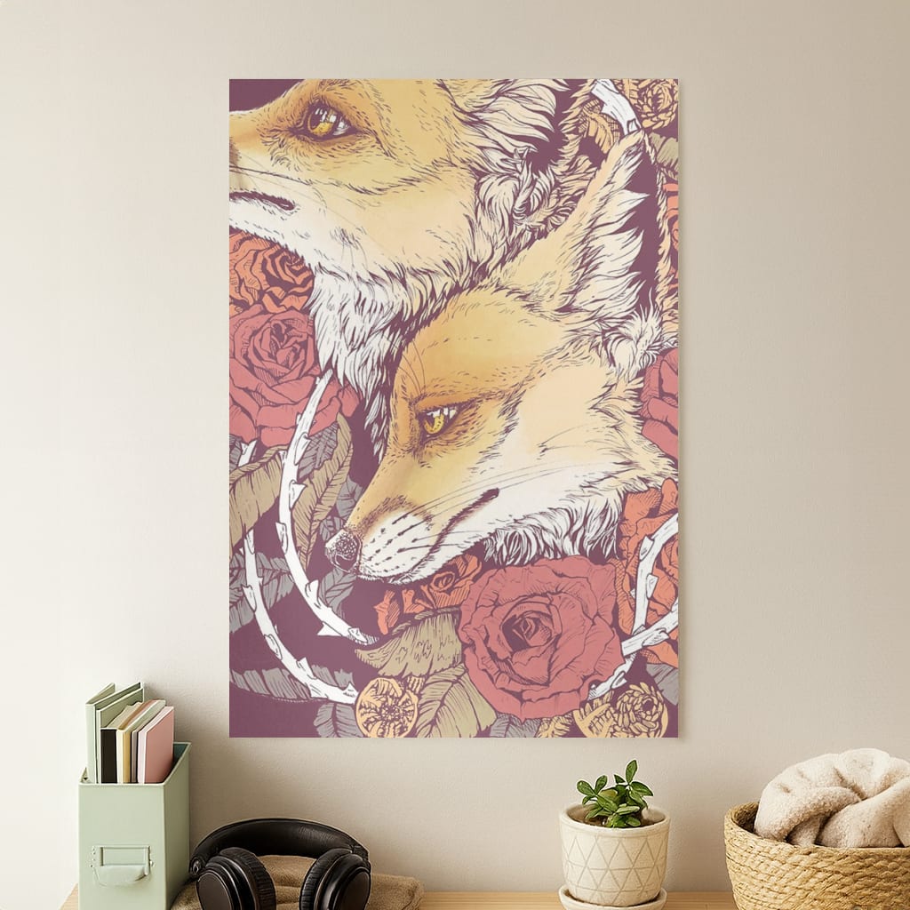 Red Fox Bloom Poster