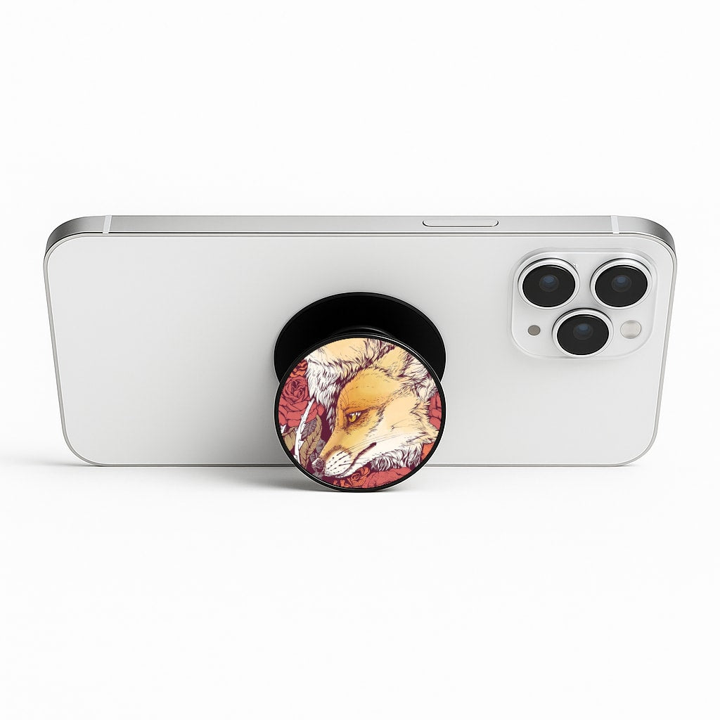 Red Fox Bloom Phone Stand