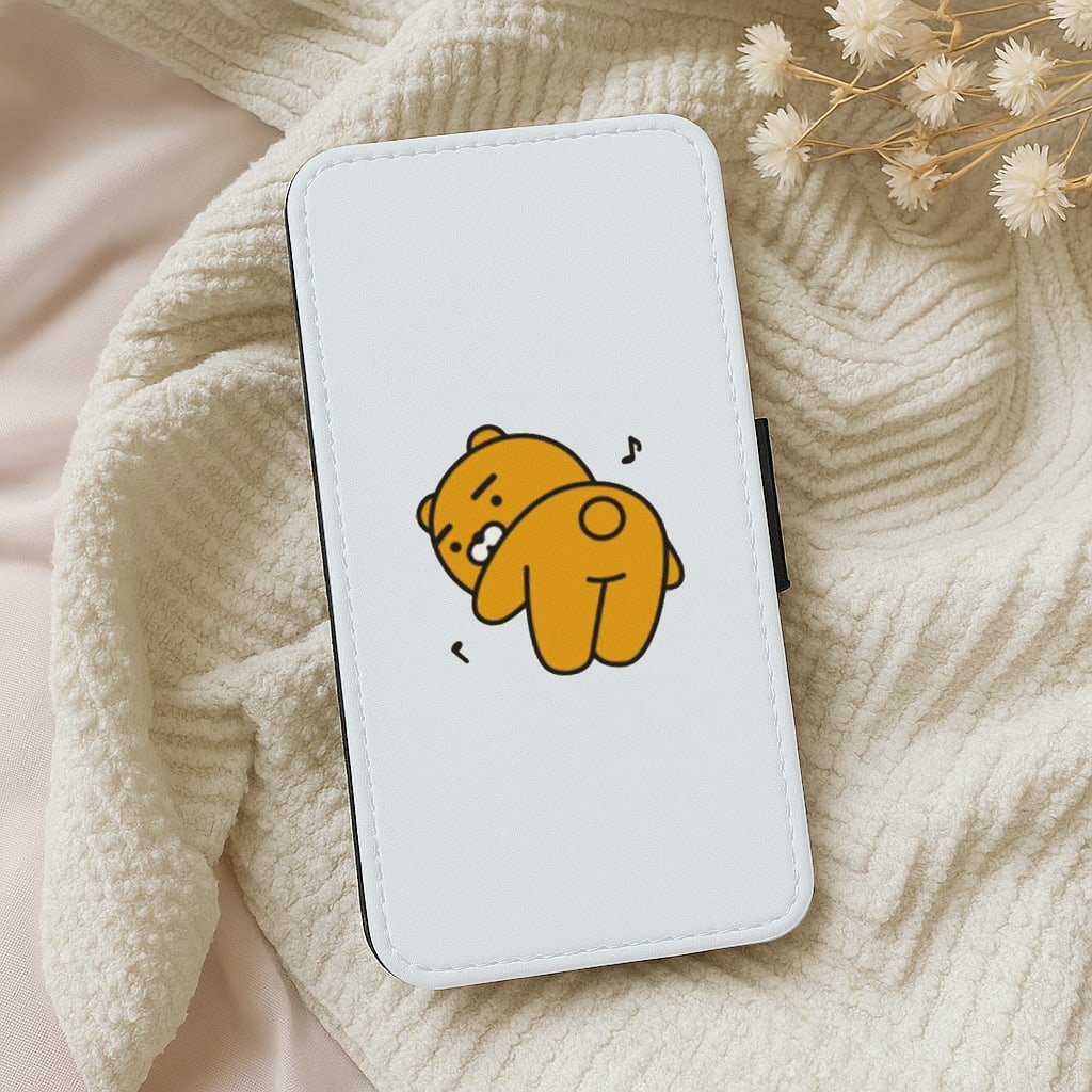 Anime Bear Bum Flip Wallet Phone Case