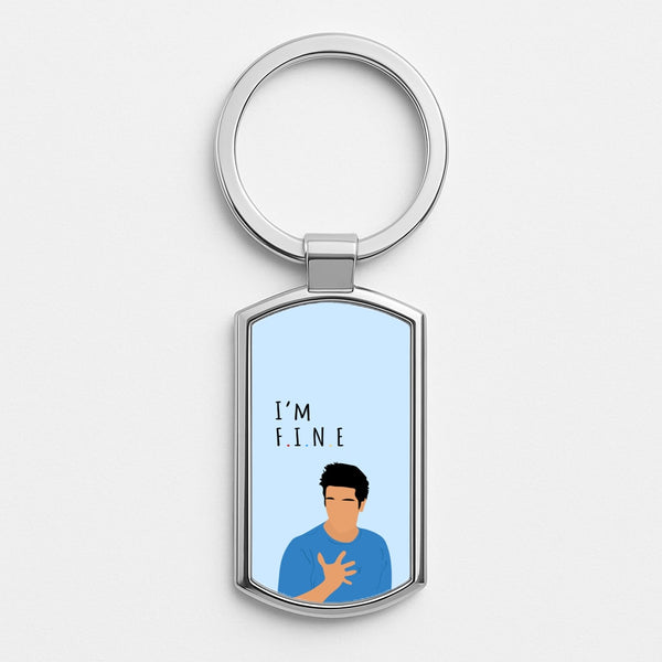 I'm Fine Silver Keyring