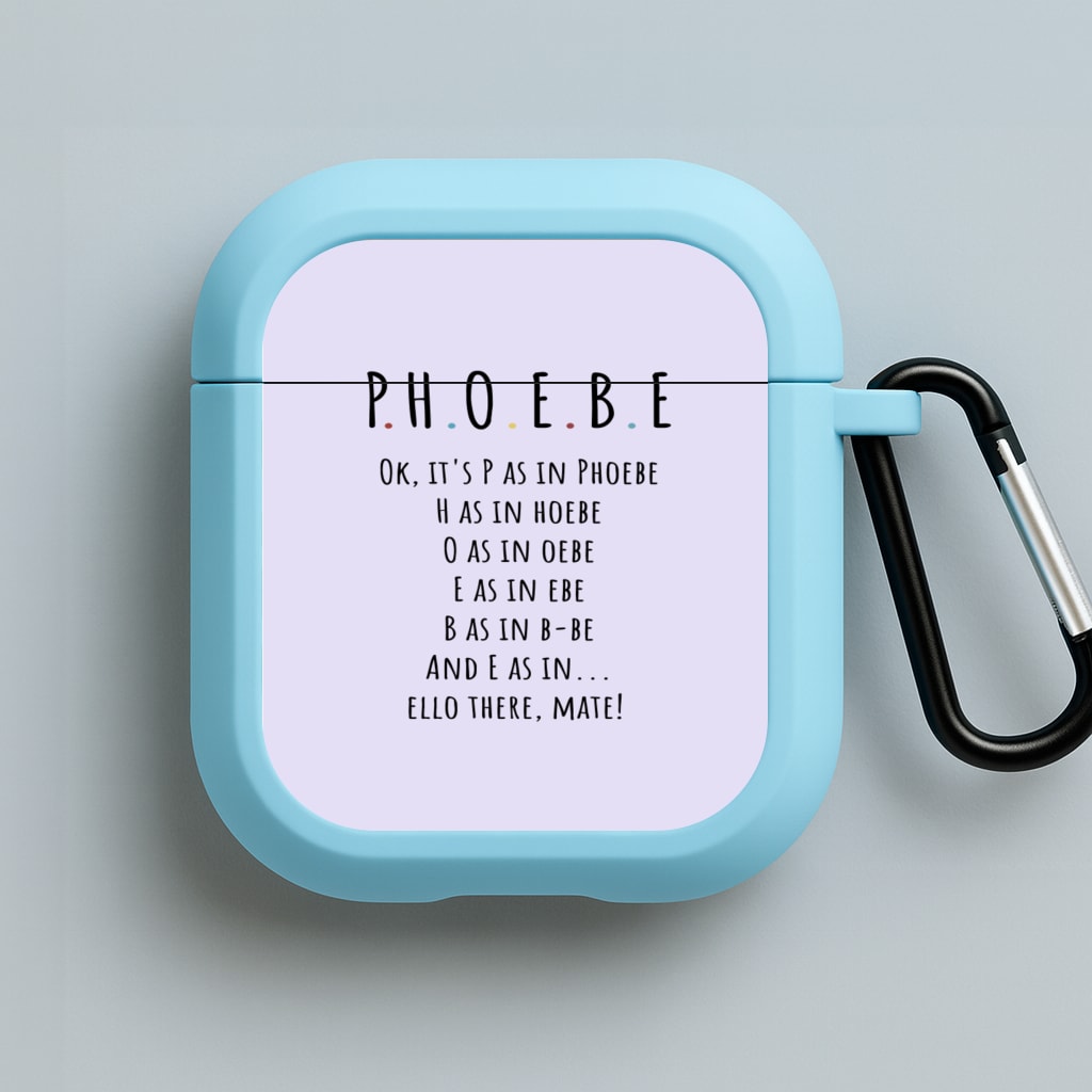 Spelling Phoebe Blue AirPods Case