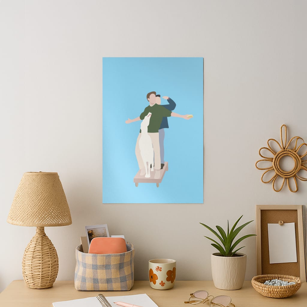 Two Men And A Dog Art Print
