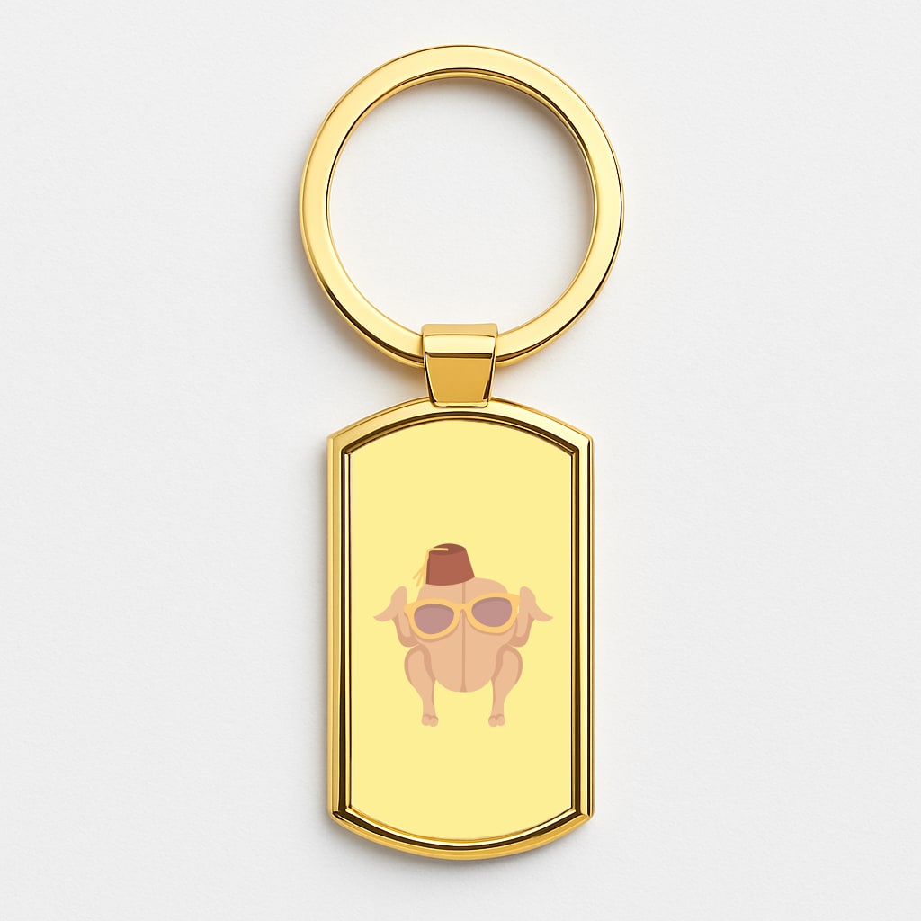 Thanksgiving Turkey Gold Keyring
