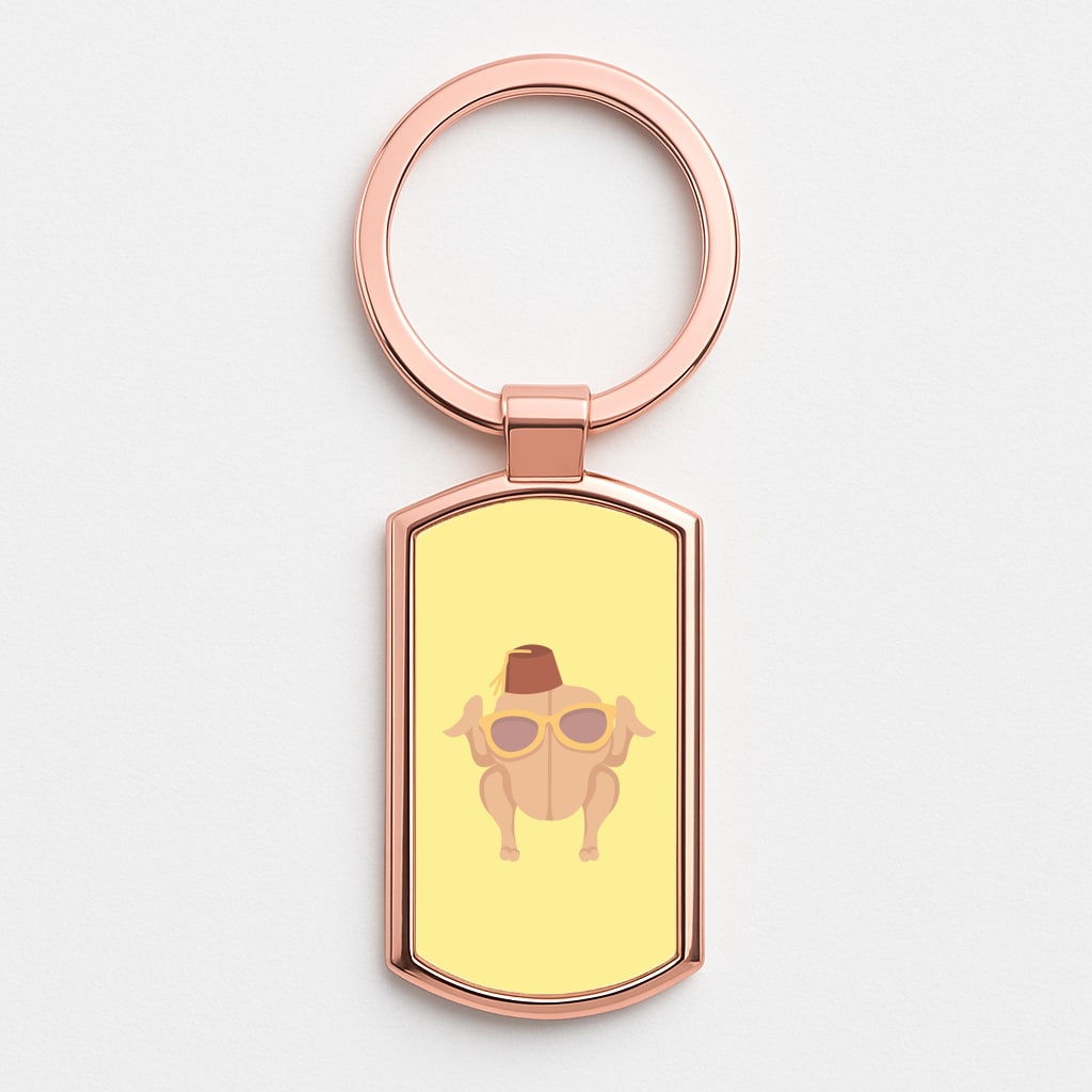 Thanksgiving Turkey Rose Gold Keyring