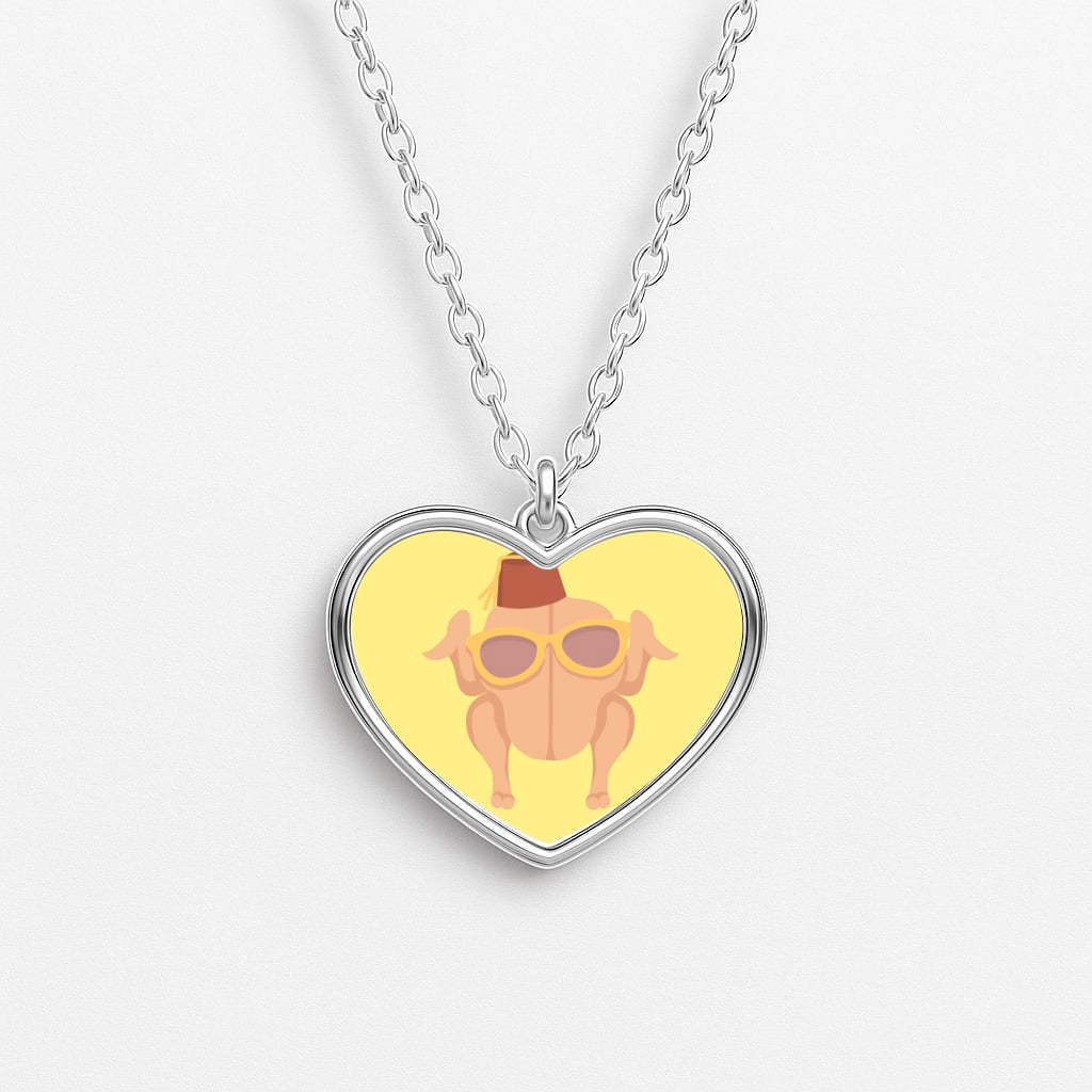 Thanksgiving Turkey Heart Necklace