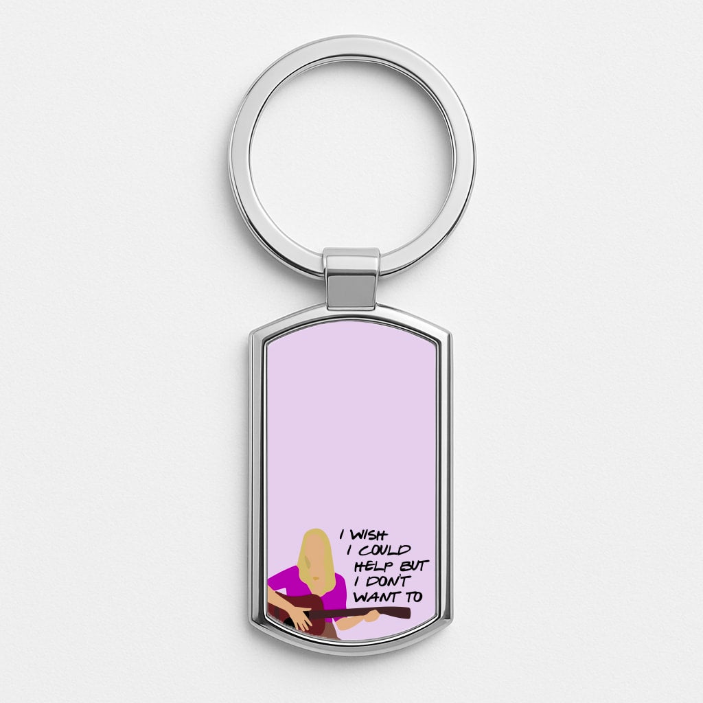 I Wish I Could Help But I Don't Want To Silver Keyring