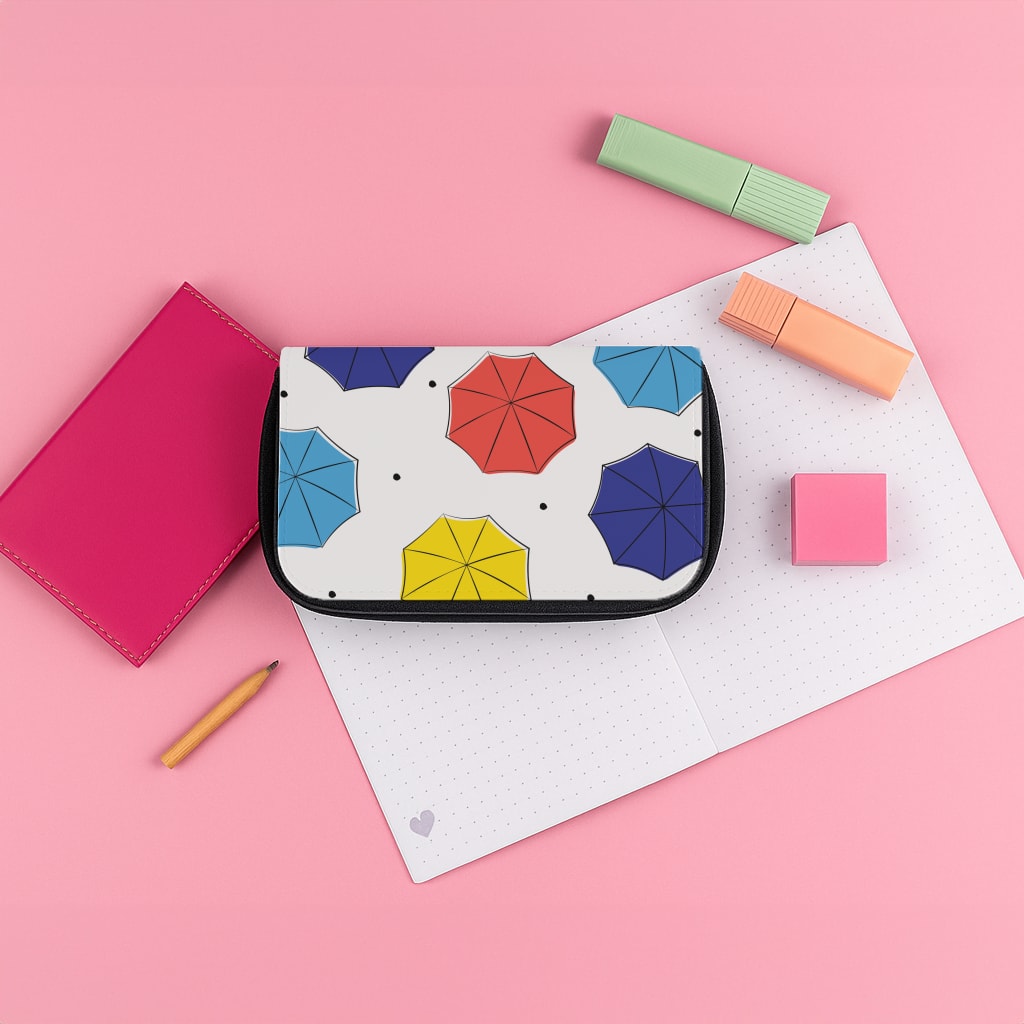 Colourful Umbrellas Pattern Pencil Case
