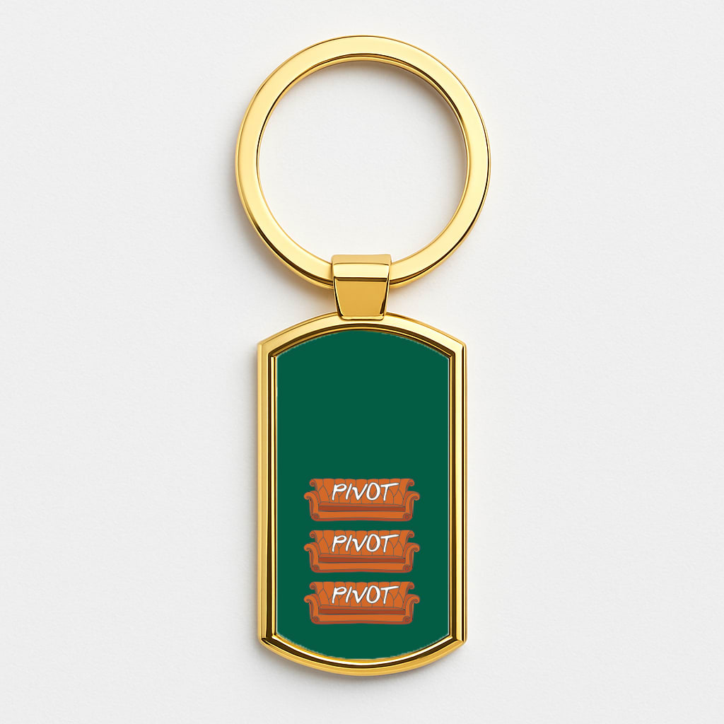 Sitcom Couches Pivot Gold Keyring