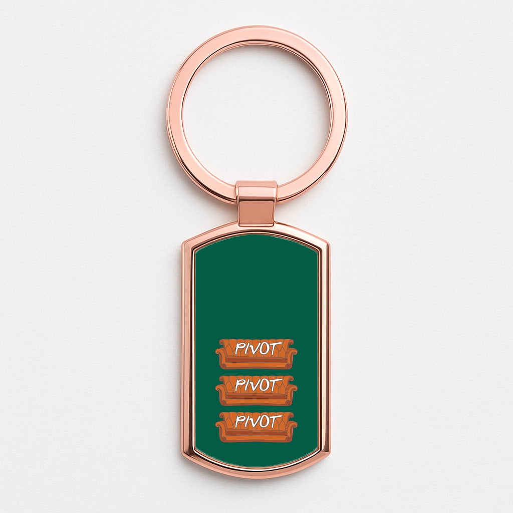 Sitcom Couches Pivot Rose Gold Keyring