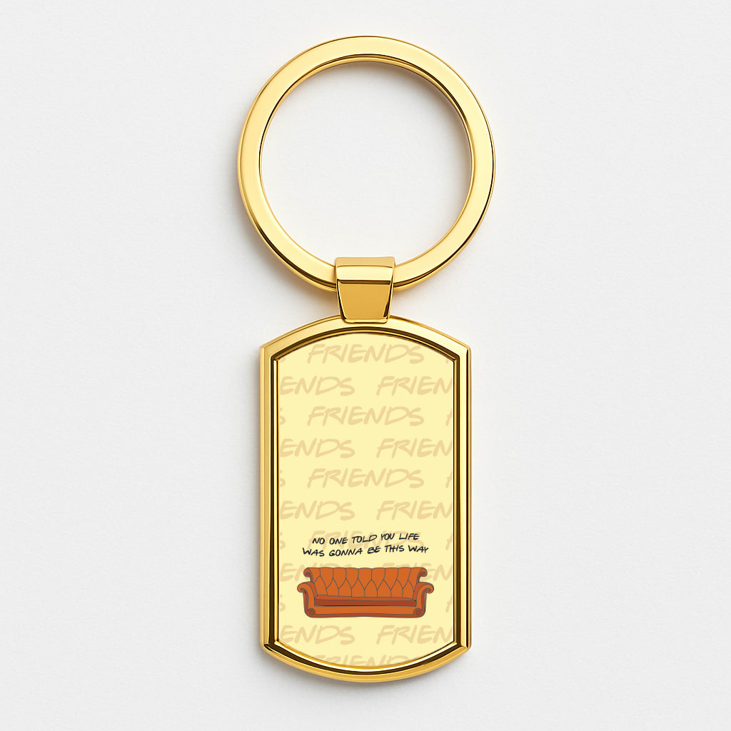 No One Told You Pattern Gold Keyring