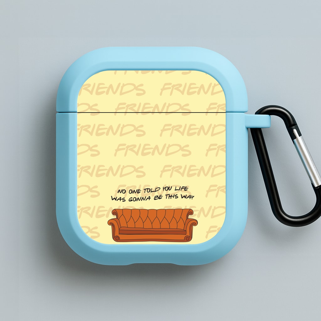No One Told You Pattern Blue AirPods Case
