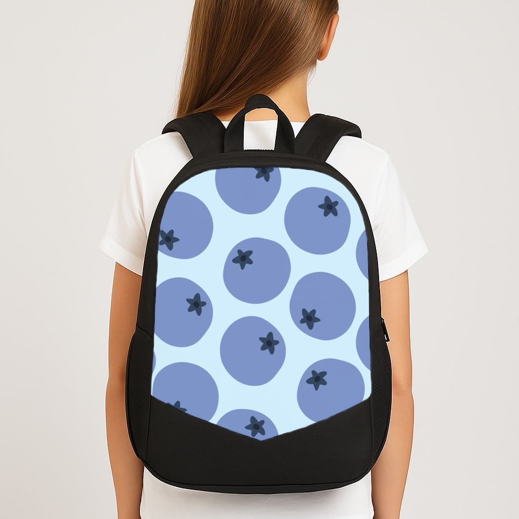 Blueberries - Fruit Patterns Large School Bag