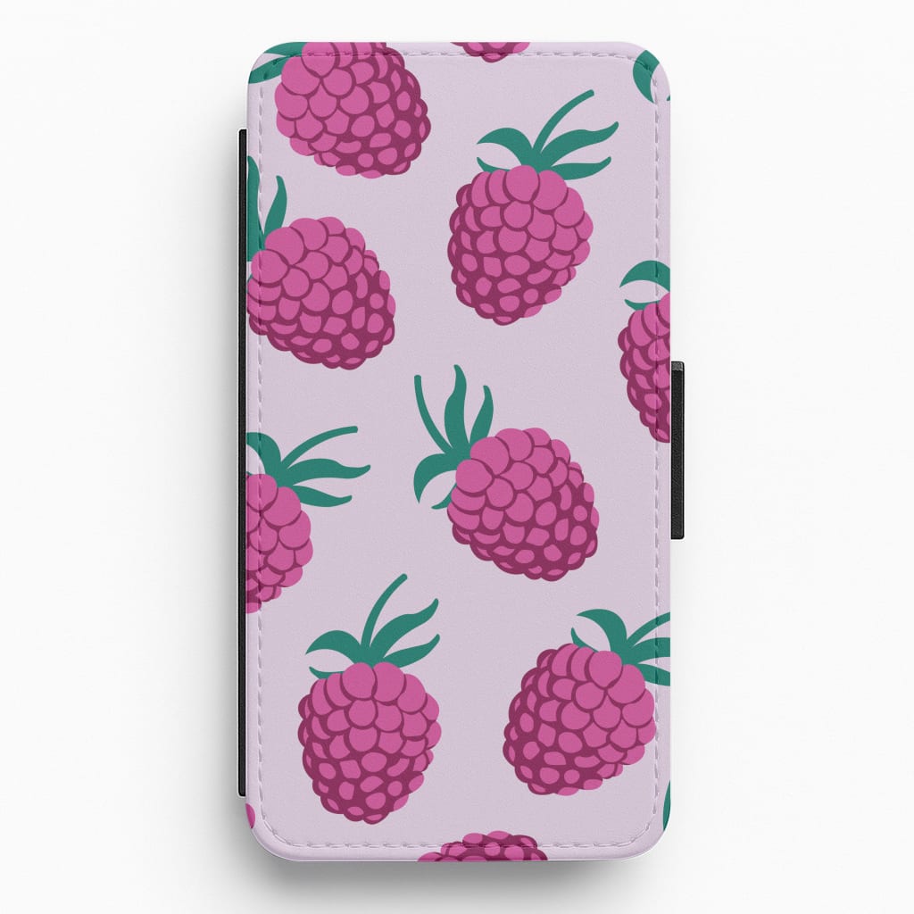 Rasberries - Fruit Patterns Flip / Wallet Phone Case