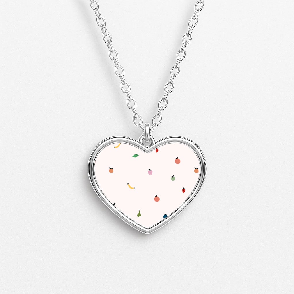 Mini Fruits - Fruit Patterns Heart Necklace