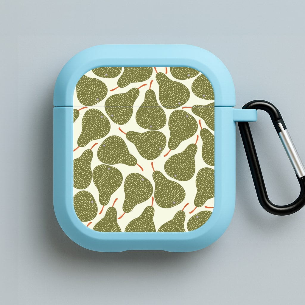 Pears - Fruit Patterns Blue AirPods Case