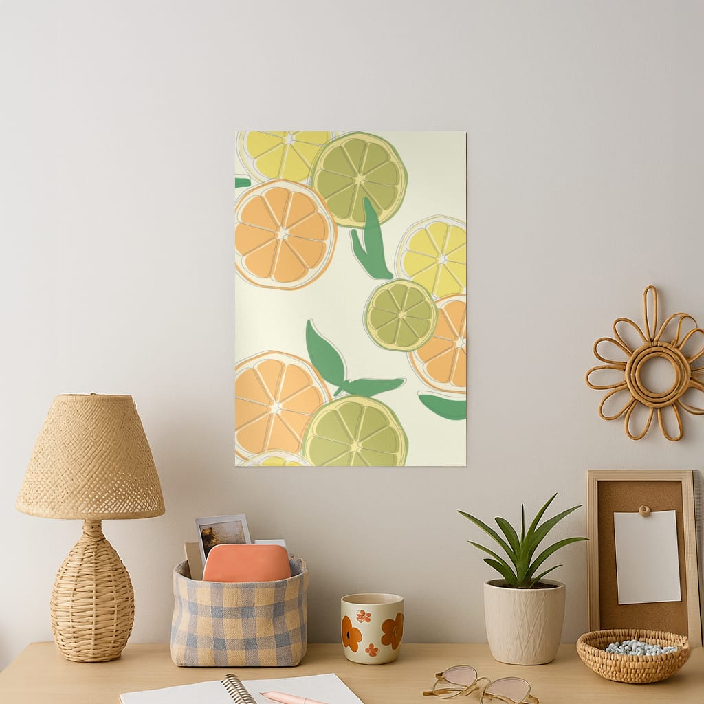 Oranges, Leomns And Limes - Fruit Patterns Art Print