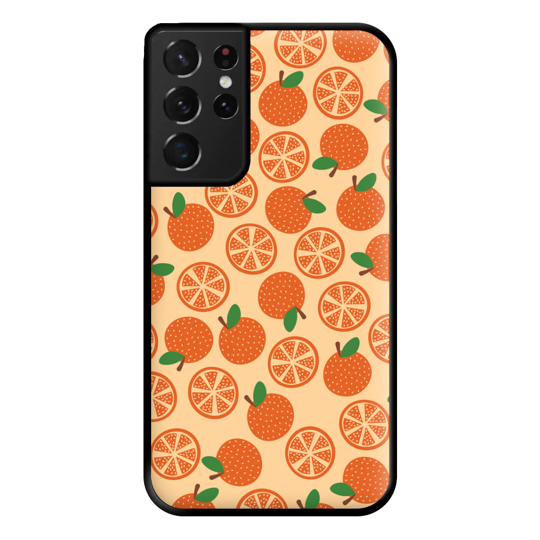 Textured Oranges Pattern Phone Case for Galaxy S21 Ultra