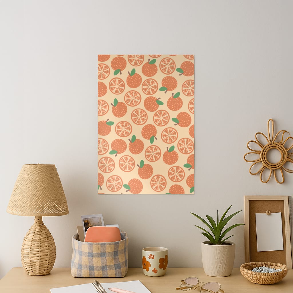 Textured Oranges Pattern Art Print