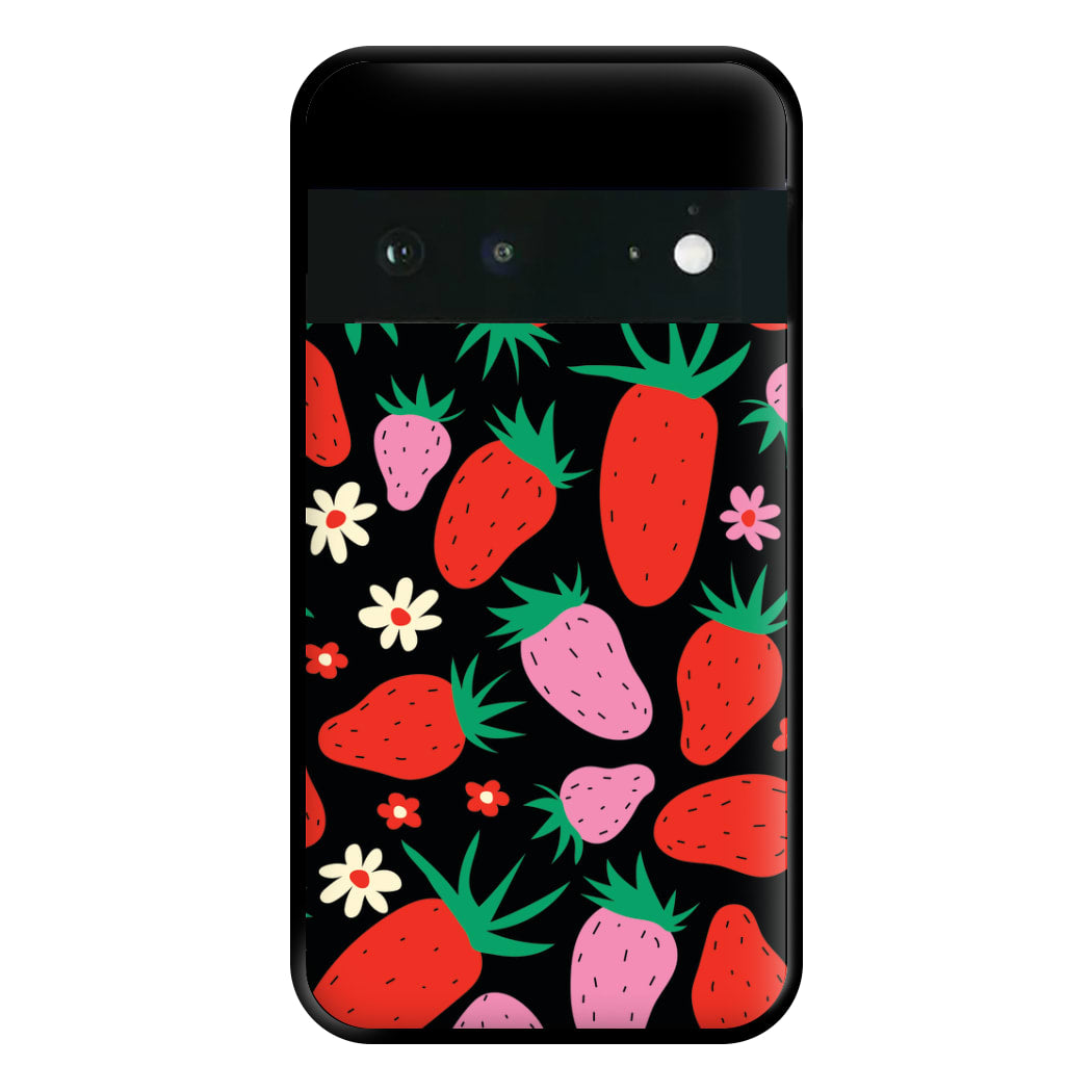Abstract Strawberries Pattern Phone Case for Google Pixel 6a