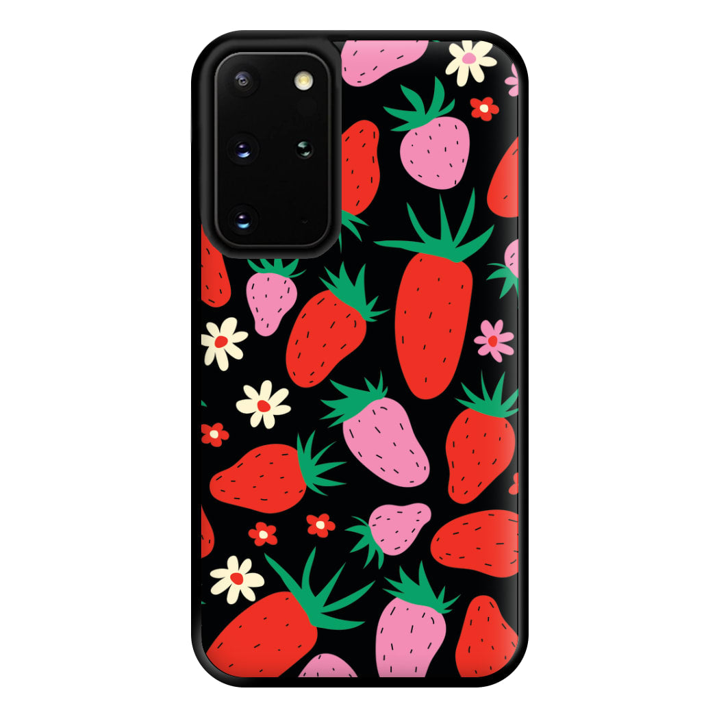 Abstract Strawberries Pattern Phone Case for Galaxy S20 Plus