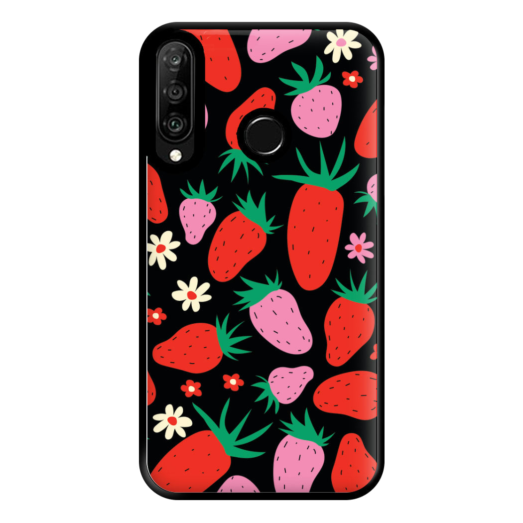 Abstract Strawberries Pattern Phone Case for Huawei P30 Lite