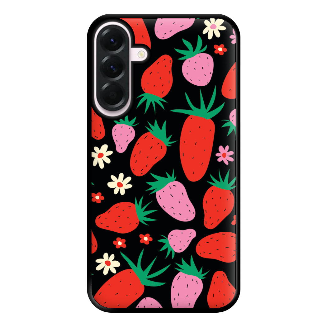 Abstract Strawberries Pattern Phone Case for Galaxy A36