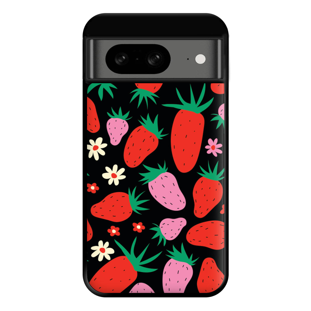 Abstract Strawberries Pattern Phone Case for Google Pixel 8