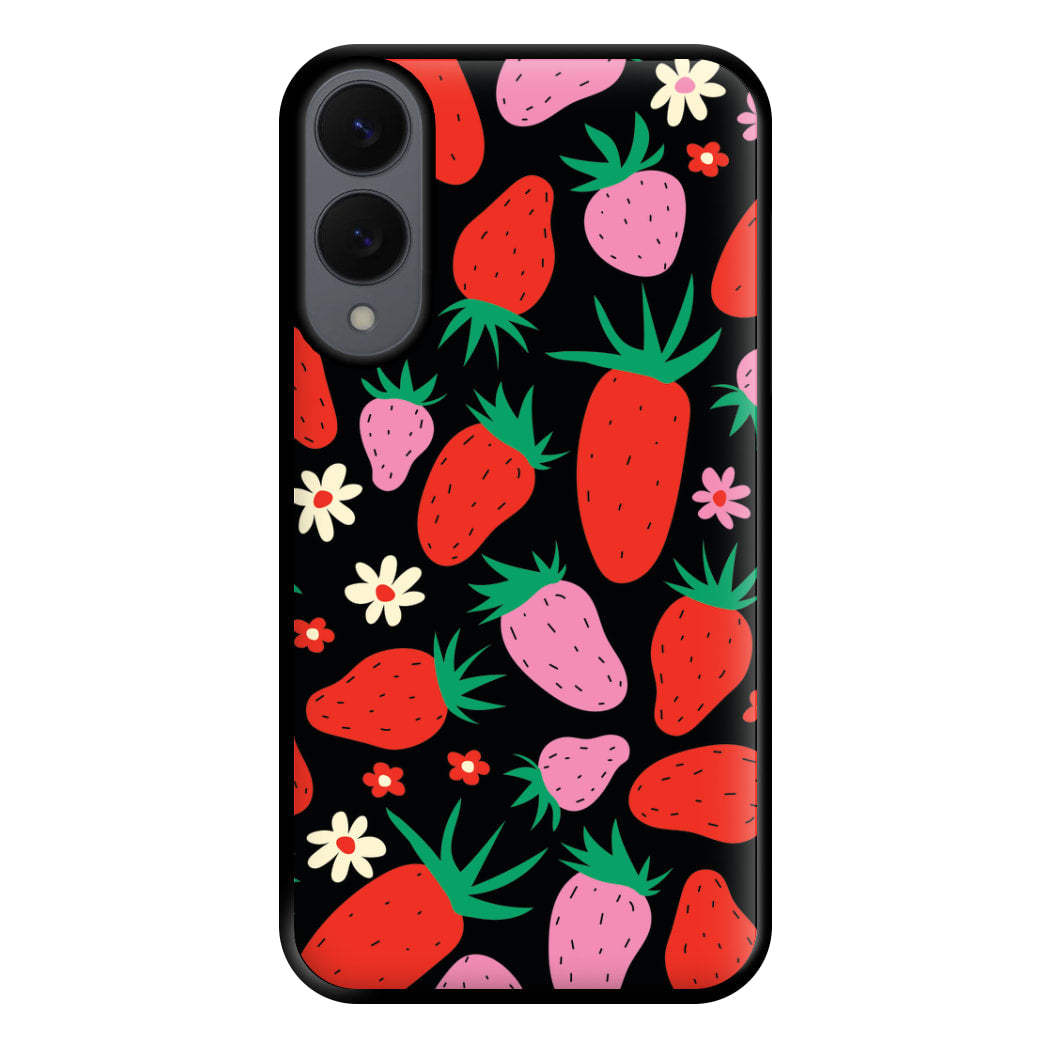 Abstract Strawberries Pattern Phone Case for Galaxy S25 Edge