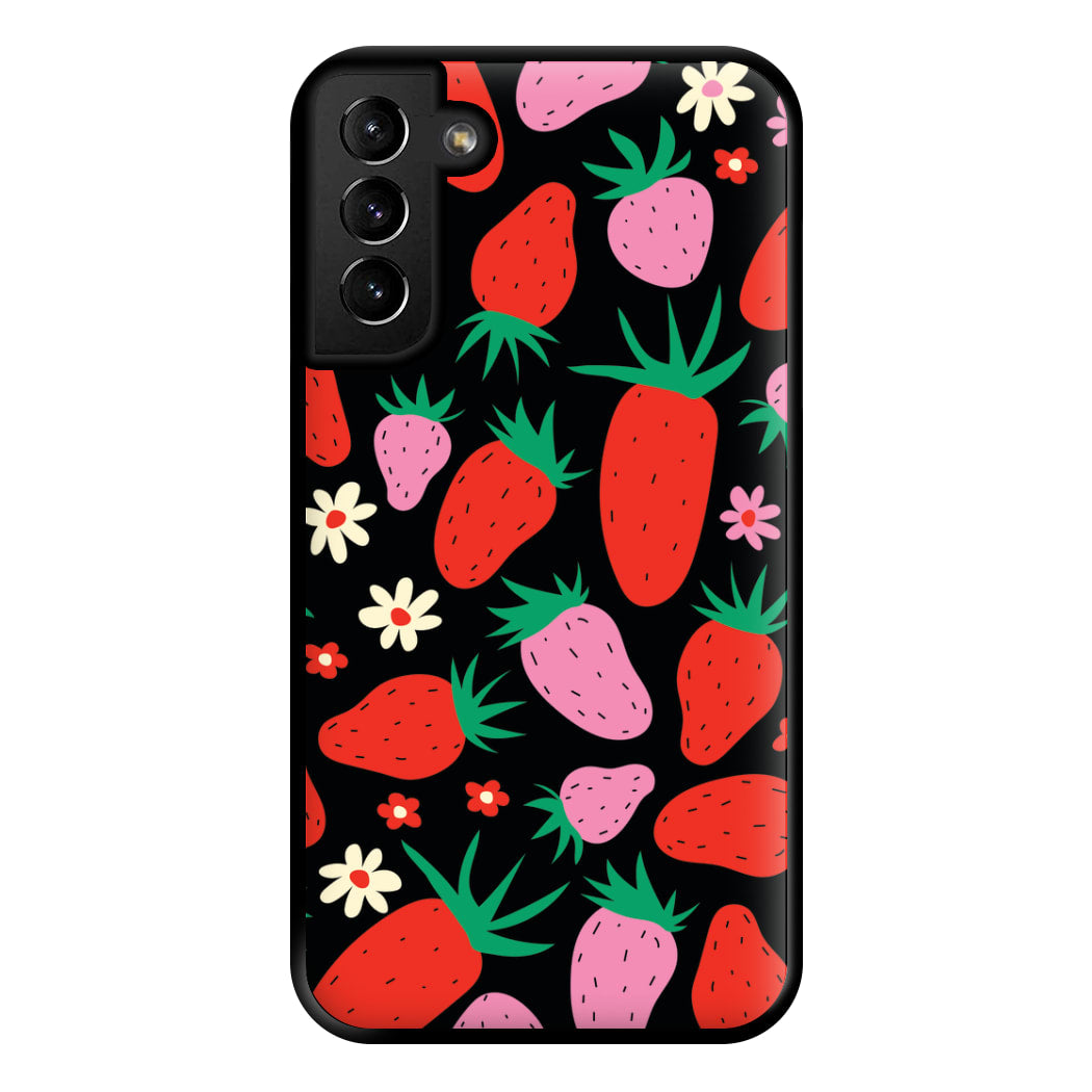 Abstract Strawberries Pattern Phone Case for Galaxy S21 Plus