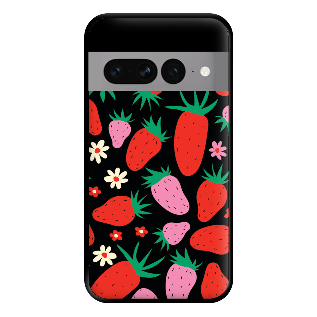 Abstract Strawberries Pattern Phone Case for Google Pixel 7 Pro