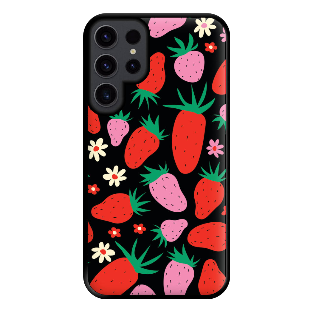 Abstract Strawberries Pattern Phone Case for Galaxy S23 Ultra