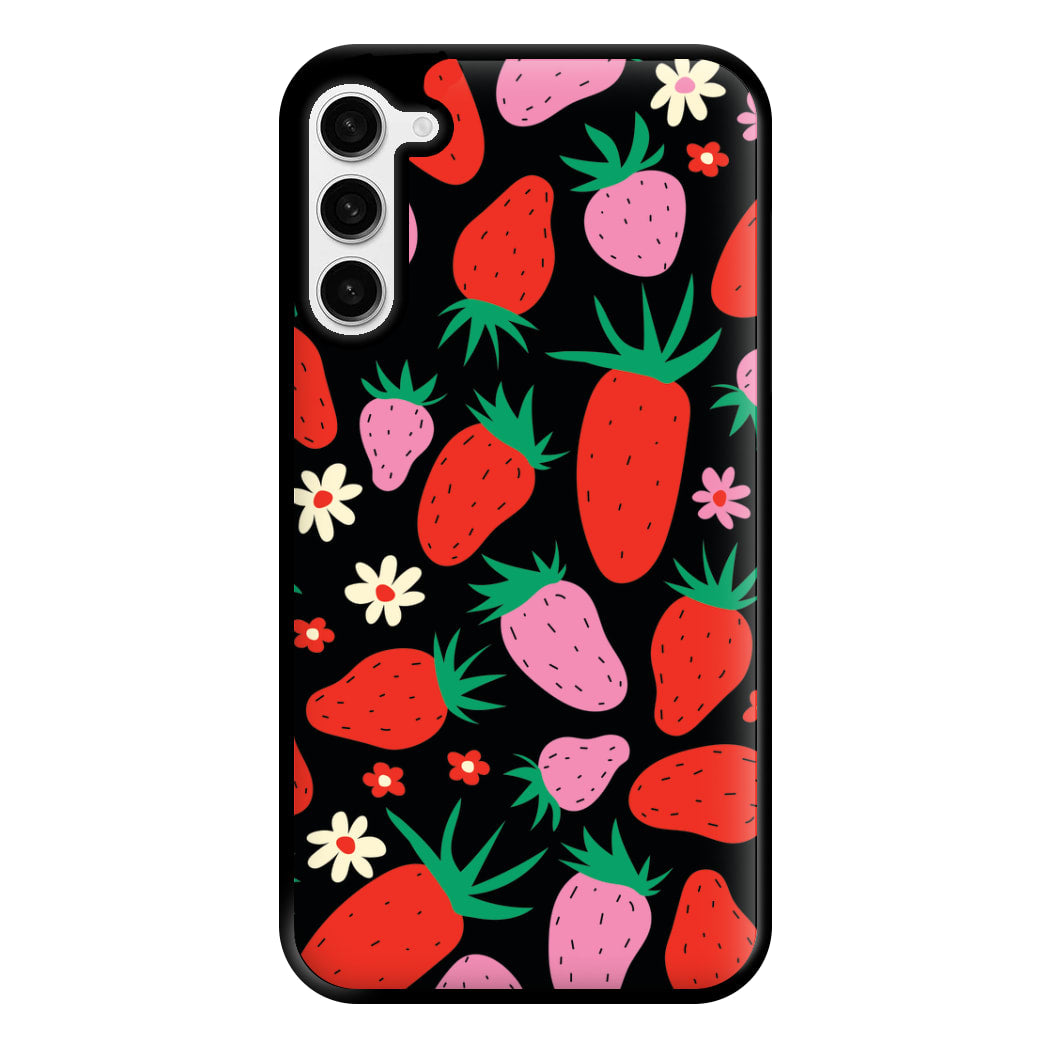Abstract Strawberries Pattern Phone Case for Galaxy S23 Plus