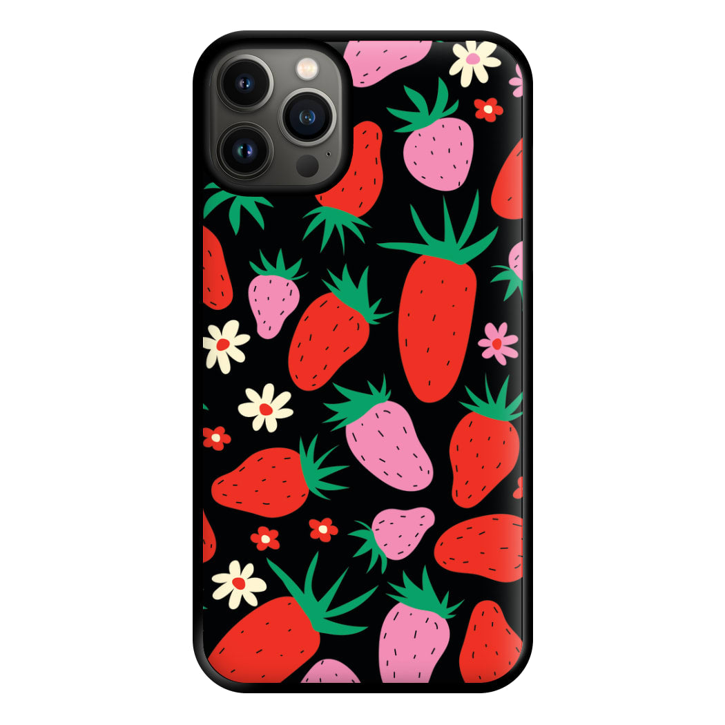 Abstract Strawberries Pattern Phone Case for iPhone 13